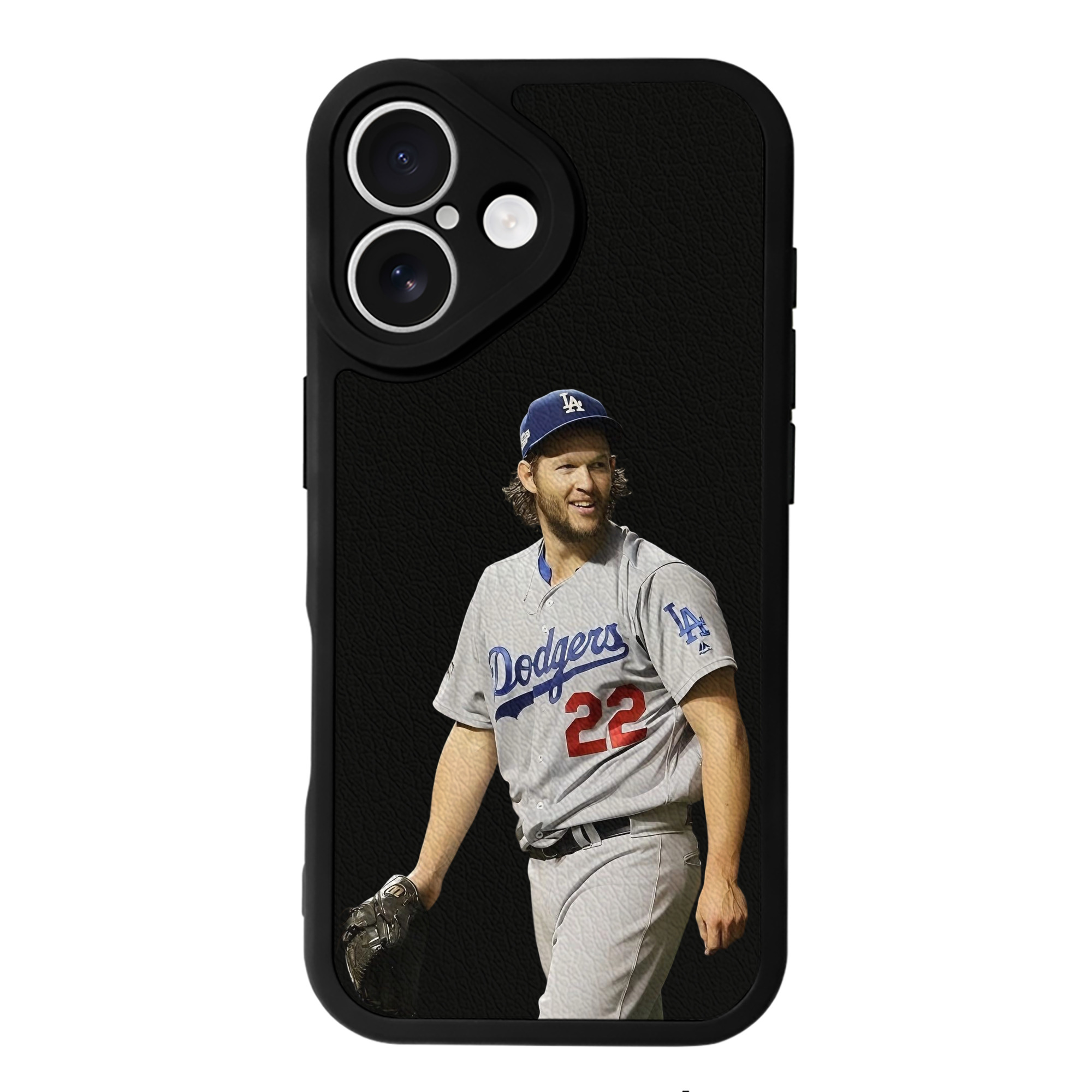 Clayton Kershaw 5 IPhone 16 Silicone Leather Case – UV Print, Lambskin Texture – Perfect Fit, Wireless Charging Compatible, Scratch Resistant, Precise Cutouts – Stylish Protection For IPhone 16